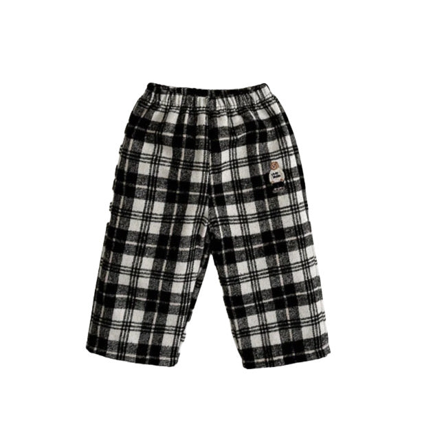 Pantaloni check teddy