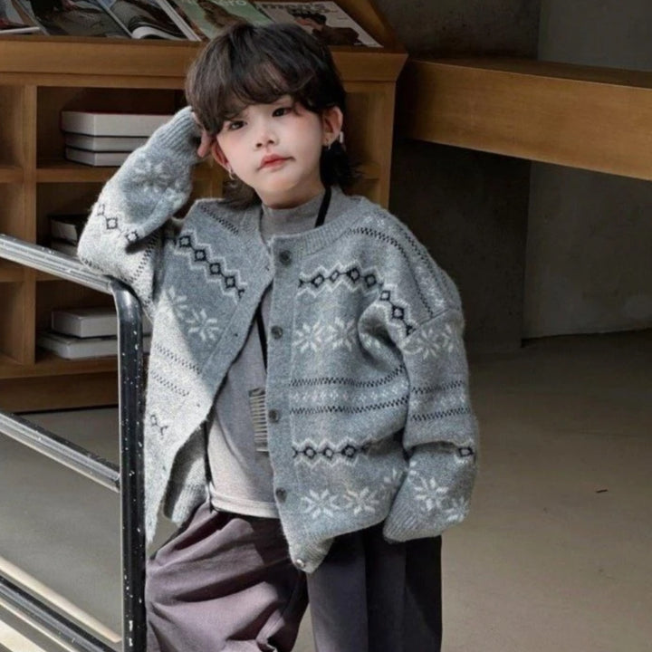 Cardigan snow grigio