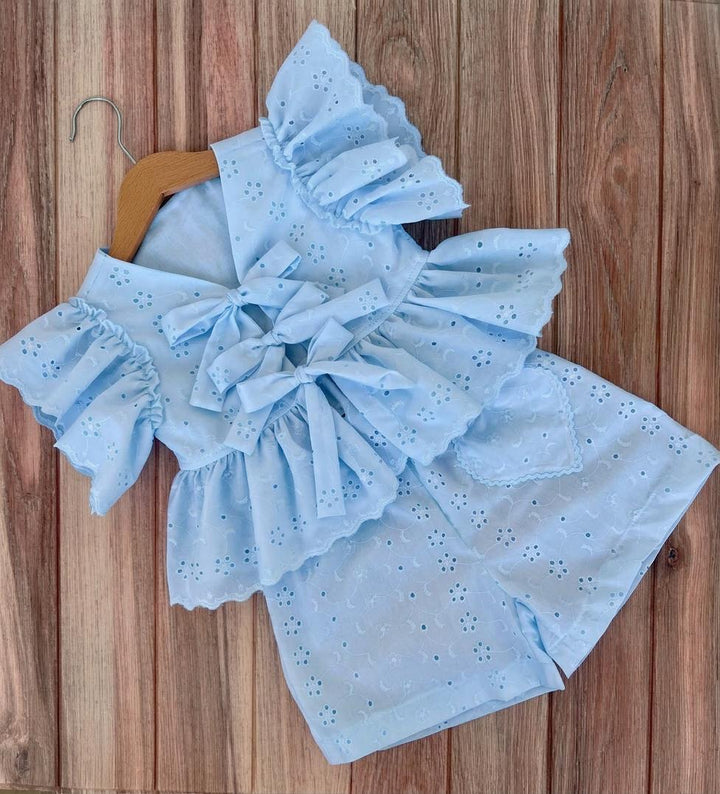 Completo camicia e short sangallo