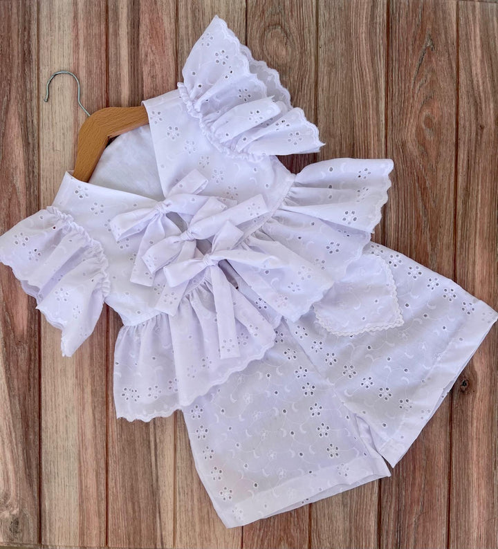 Completo camicia e short sangallo