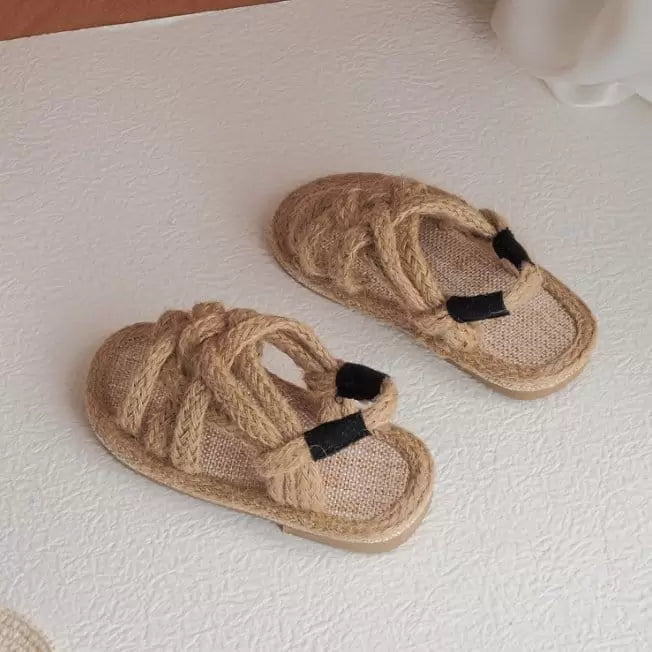 Raffia sandals