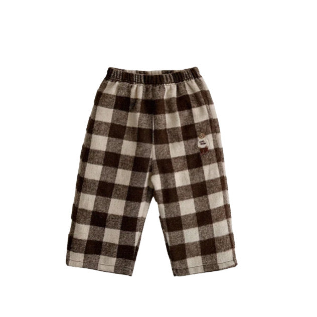 Pantaloni check teddy