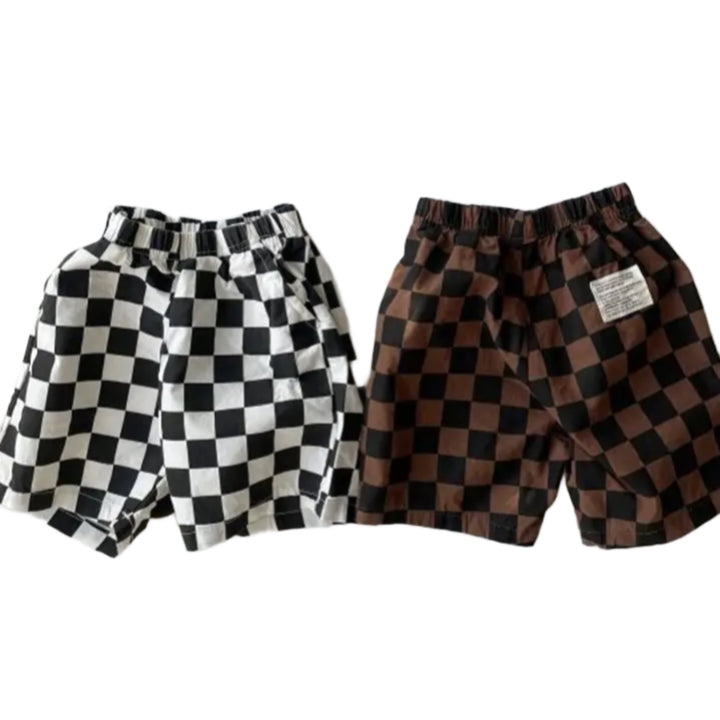 Checked cotton shorts