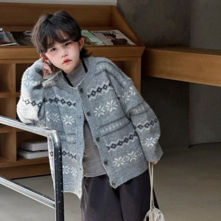Cardigan snow grigio