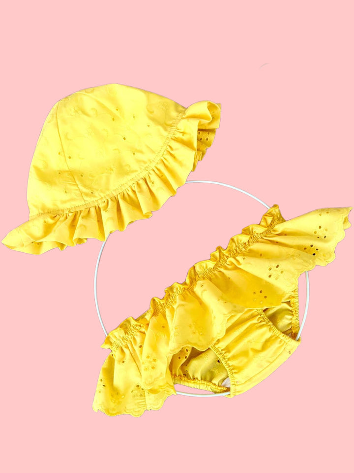 Cappello sangallo sartoriale giallo