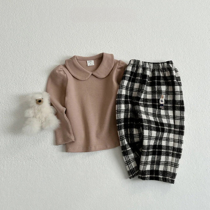 Pantaloni check teddy