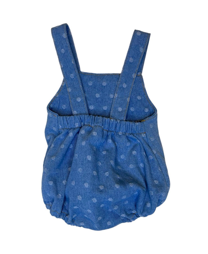 Polka dot jeans romper