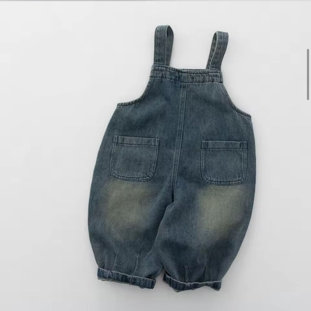 Salopette jeans sabbiato