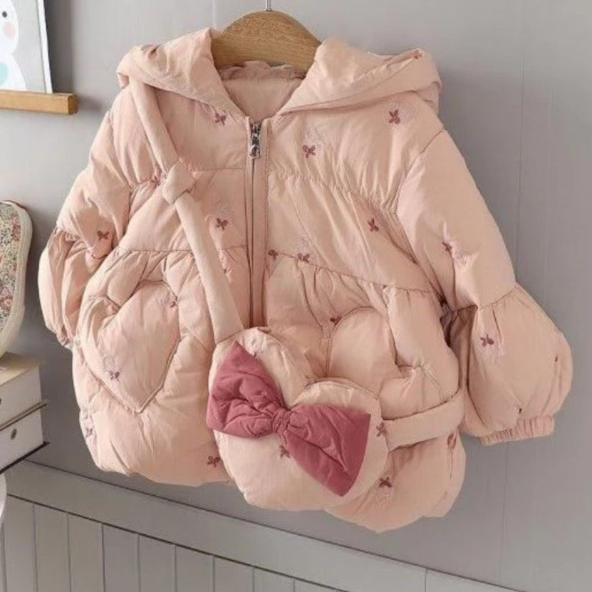 Giubbotto dolly con borsetta rosa