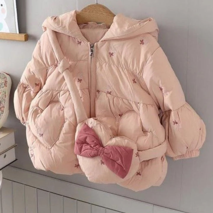 Giubbotto dolly con borsetta rosa