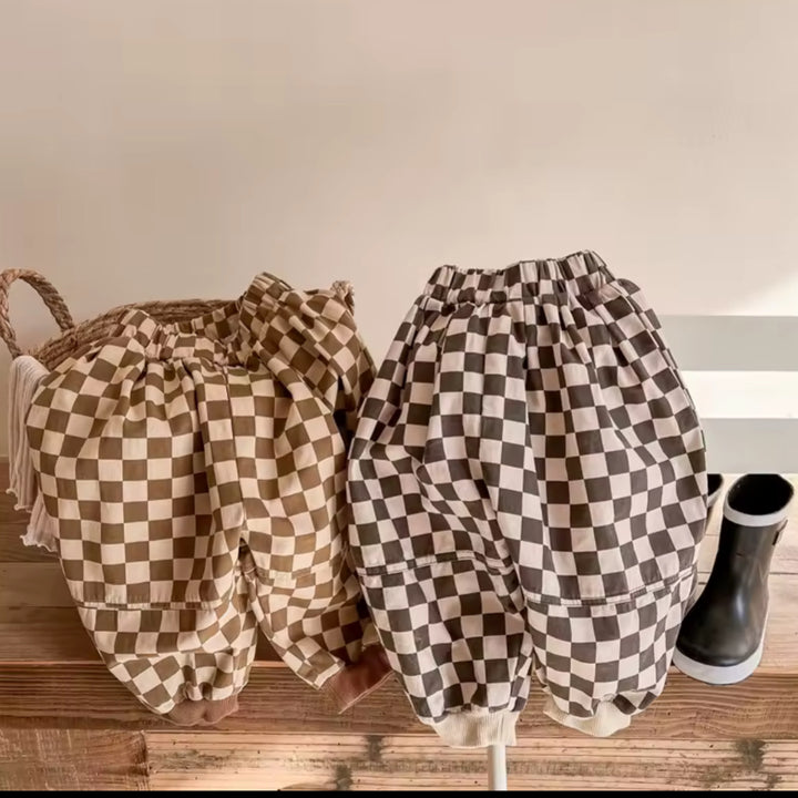Pantaloni over check