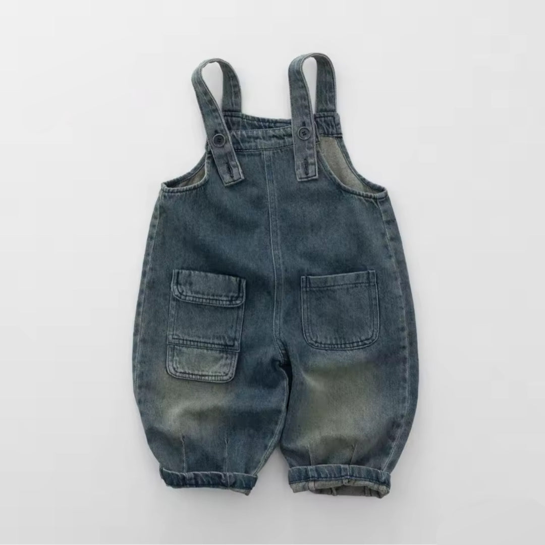 Salopette jeans sabbiato