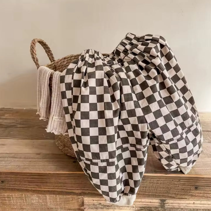 Pantaloni over check