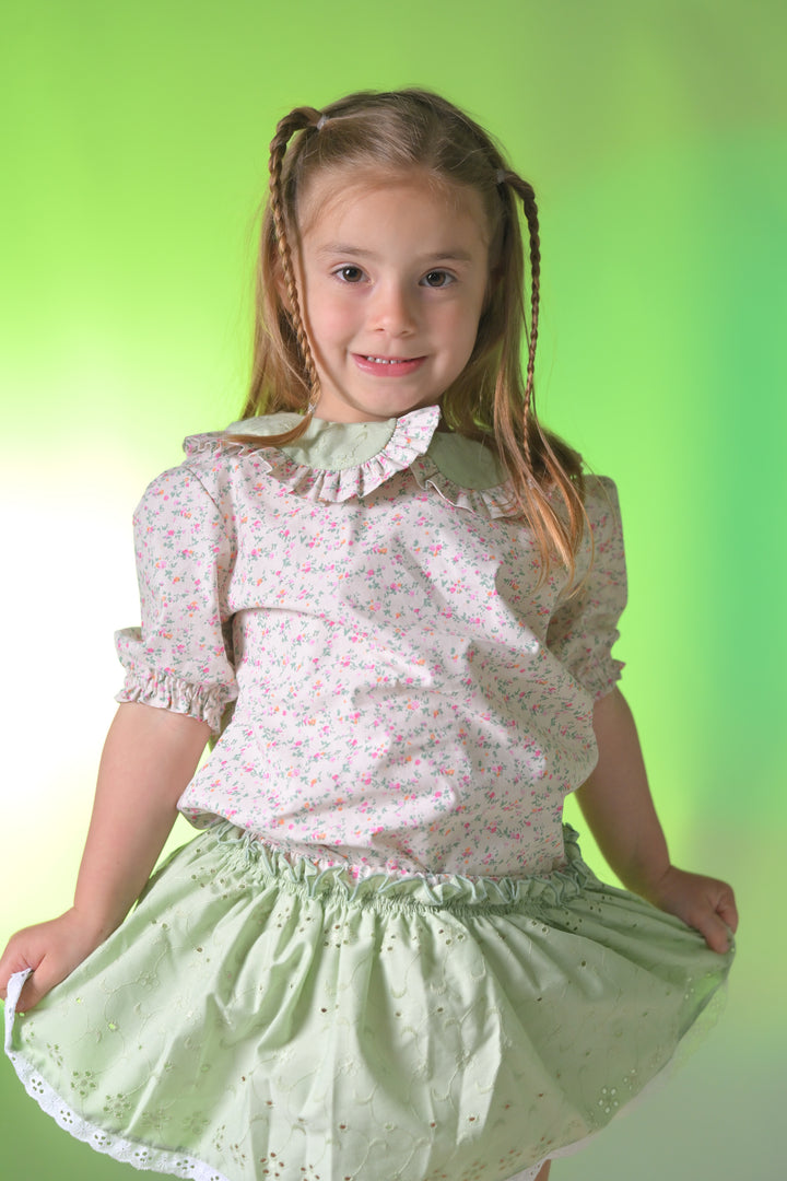 Camicia colletto salvia