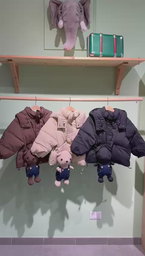 Jacket with teddy bag